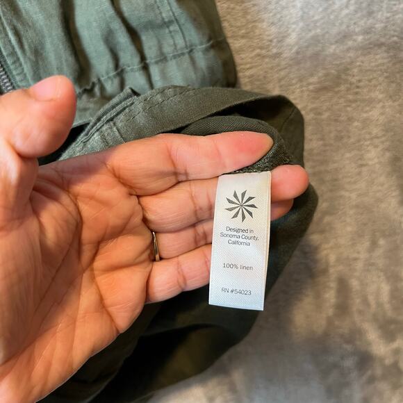 Athleta Wanderbout Olive Green Linen Utility Vest Size XS - Picture 5 of 6